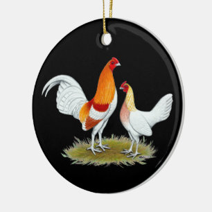 Old English Game Bantam: Red Pyle Ceramic Ornament