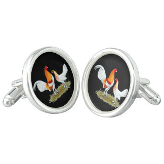 Old English Game Bantam:  Red Pyle Cufflinks