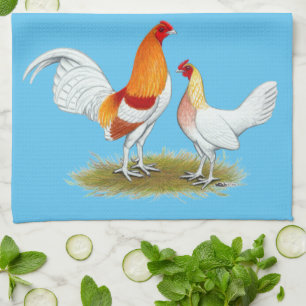 Old English Game Bantam: Red Pyle Kitchen Towel