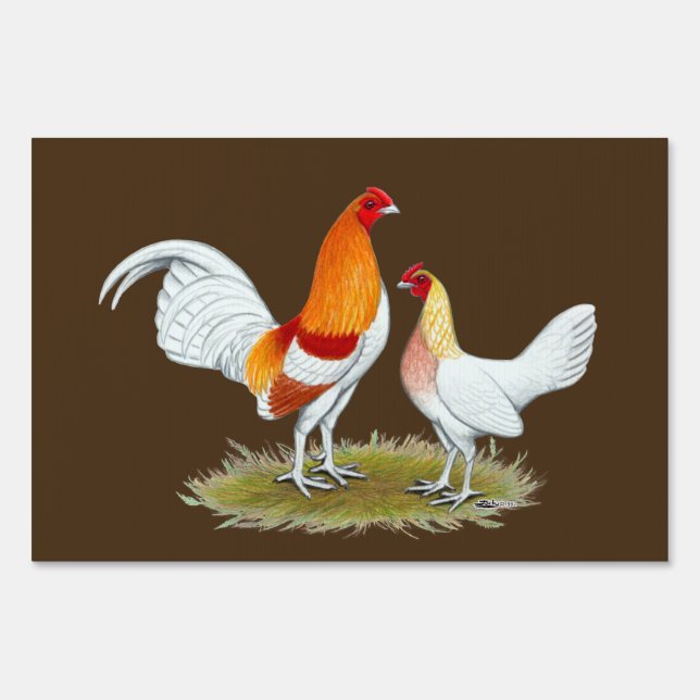 Old English Game Bantam:  Red Pyle Sign (Front)