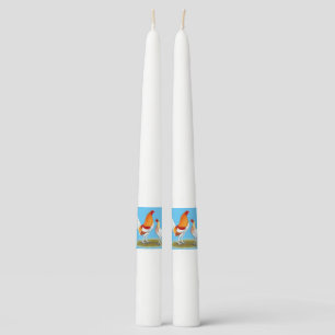 Old English Game Bantam: Red Pyle Taper Candle