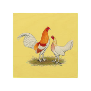 Old English Game Bantam:  Red Pyle Wood Wall Decor