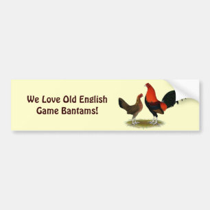 Old English Game Bantams: BB Red Pair Bumper Sticker