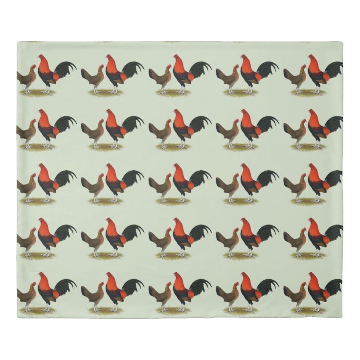 Old English Game Bantams BB Red Pair Duvet Cover Zazzle
