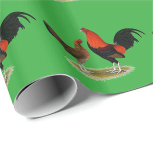 Old English Game Bantams: BB Red Pair Wrapping Paper