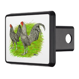 Old English Game Barred Chickens Hitch Cover