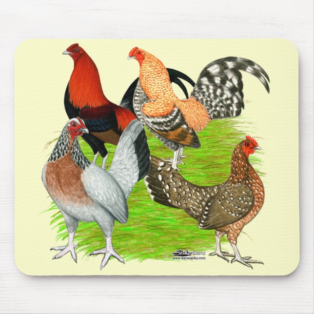 Old English Game Quartet Mouse Pad (Front)