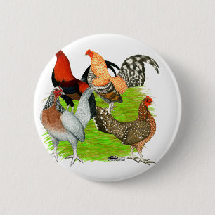 Old English Game Quartet Pinback Button
