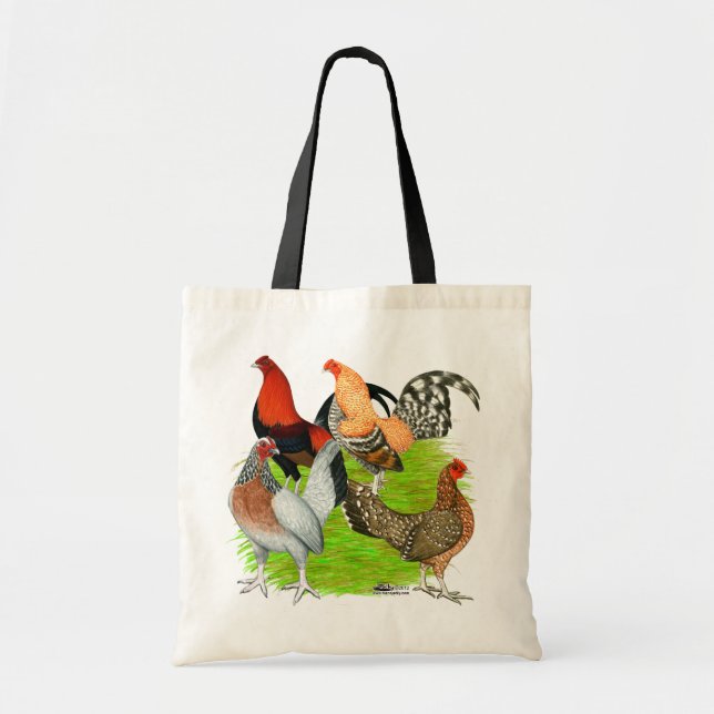Old English Game Quartet Tote Bag (Front)