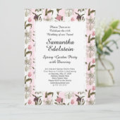 Old English Garden Floral Birthday Invitation (Standing Front)