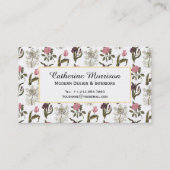 Old English Garden Vintage Floral Pattern Business Card (Front)