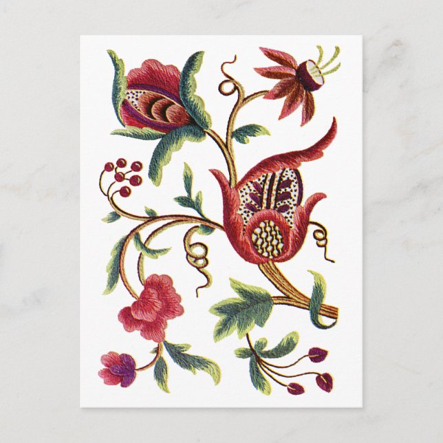 Old English Jacobean Embroidery Postcard (Front)