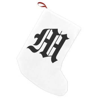 Old English Letter - M Christmas Stocking by TheWriteWord at Zazzle