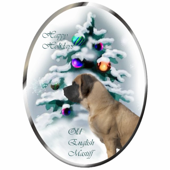 Old English Mastiff Christmas Gifts Ornament (Front)