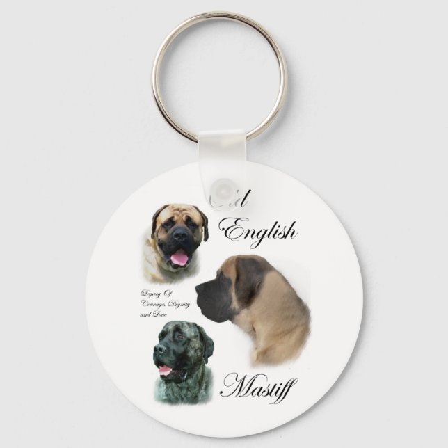Old English Mastiff Gifts Keychain (Front)