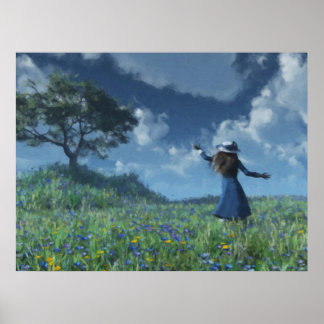 Old English Meadow Poster