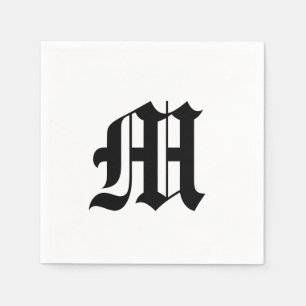 Old English Monogram Initial Napkins