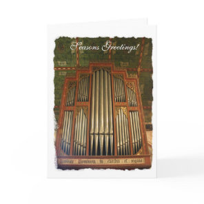 Old English organ Christmas card