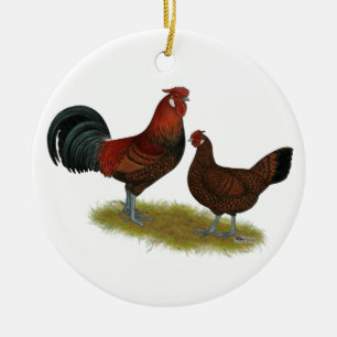 Old English Pheasant Fowl Ceramic Ornament