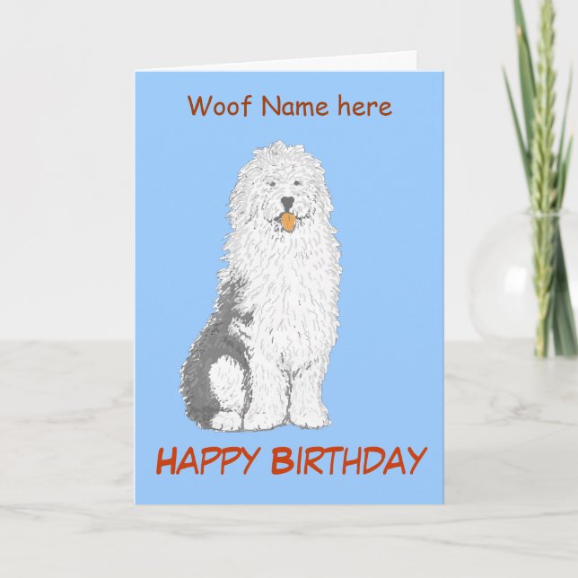 Old English Sheep Dog Birthday Card (Front)