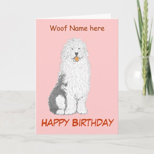 Old English Sheep Dog Birthday Card