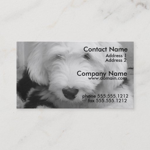 Customizable Old English Sheep Dog Business Card