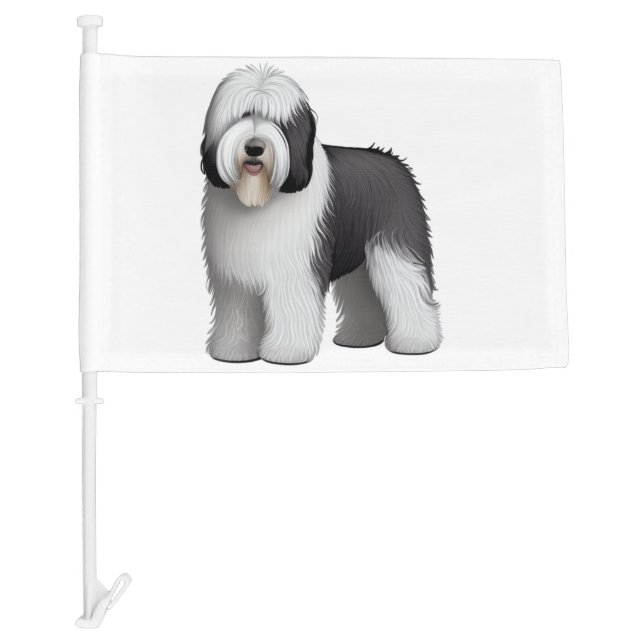 Old English Sheepdog  10 Car Flag (Front)