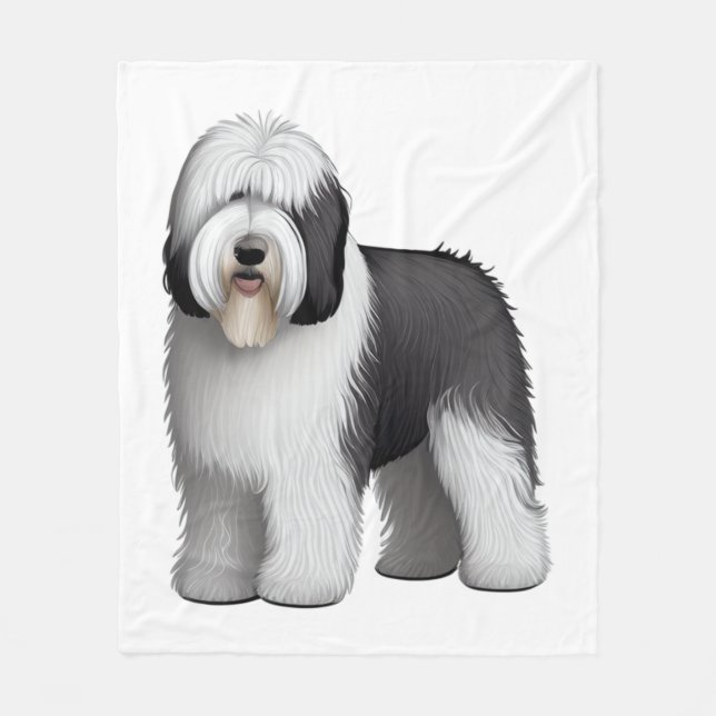 Old English Sheepdog  10 Fleece Blanket (Front)