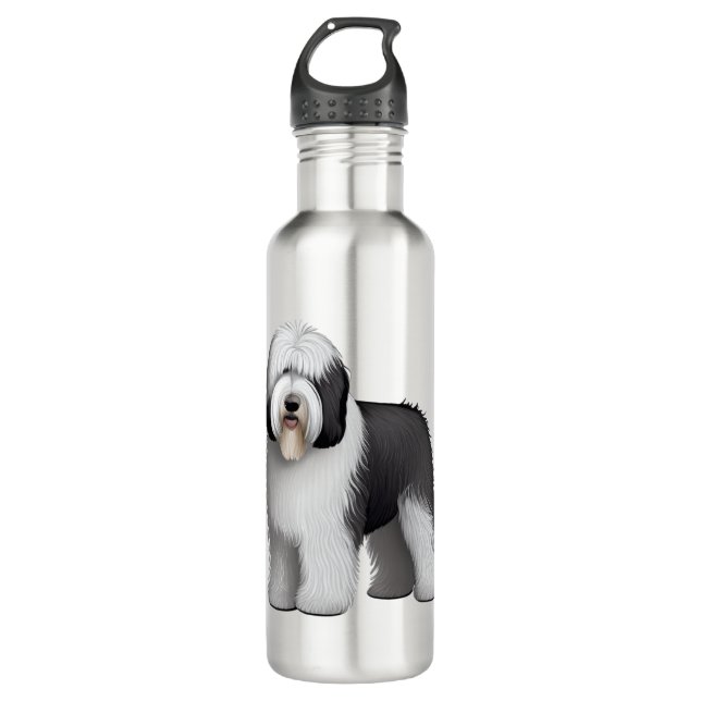 Old English Sheepdog  10 Stainless Steel Water Bottle (Front)