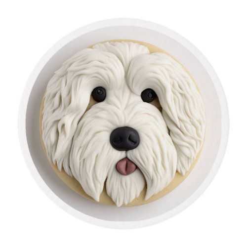 Old English Sheepdog 3D Inspired Edible Frosting Rounds