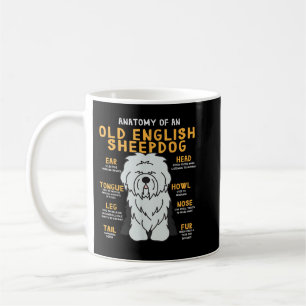 Old English Sheepdog Anatomy Funny Dog Mom Dad Coffee Mug