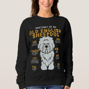 Old English Sheepdog Anatomy Funny Dog Mom Dad Sweatshirt