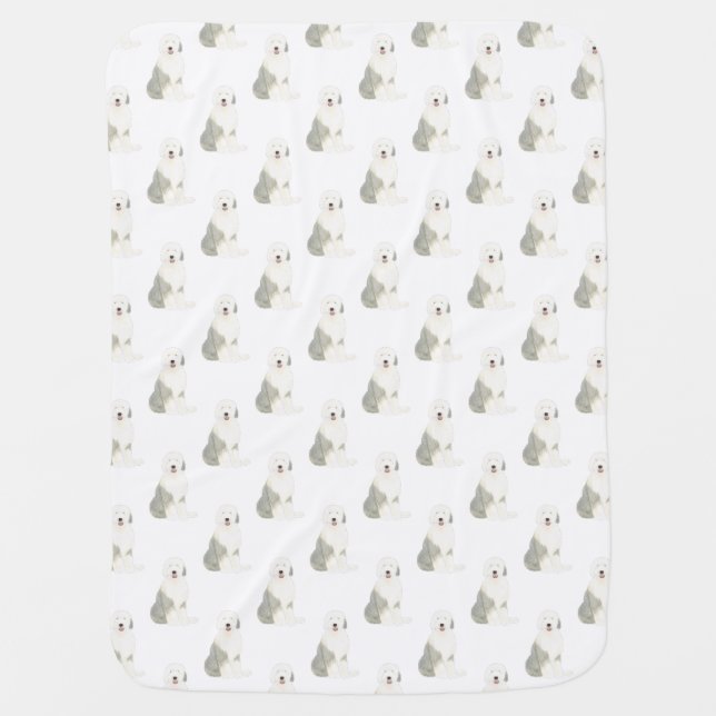 Old English Sheepdog Baby Blanket (Front)