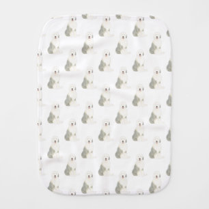 Old English Sheepdog Baby Burp Cloth