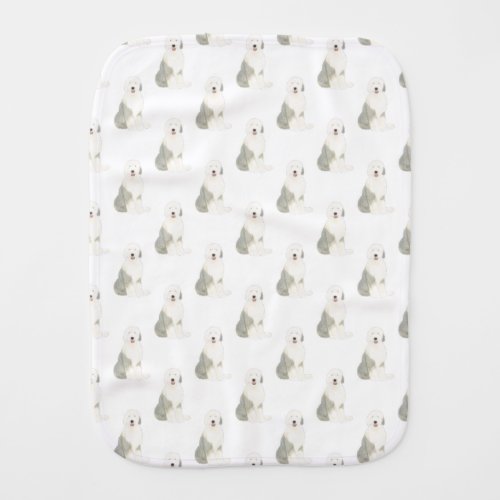 Old English Sheepdog Baby Burp Cloth