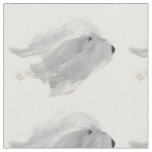 Old English Sheepdog Blowin&#39; in the Wind Fabric