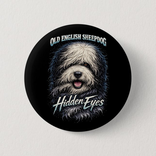 Old English Sheepdog Button (Front)