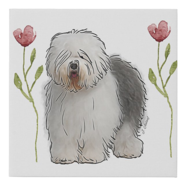 Old English Sheepdog Canvas Print (Front)