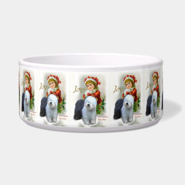 Old English Sheepdog Christmas   Bowl (Front)