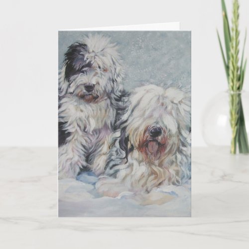 old english sheepdog Christmas Card