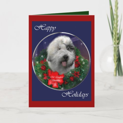 Old English Sheepdog Christmas Gifts Holiday Card