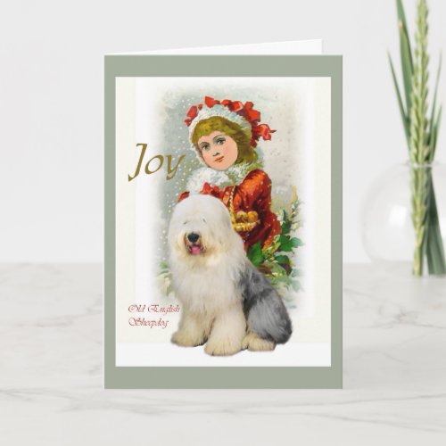 Old English Sheepdog Christmas Gifts Holiday Card