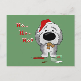 Old English Sheepdog Christmas Holiday Postcard