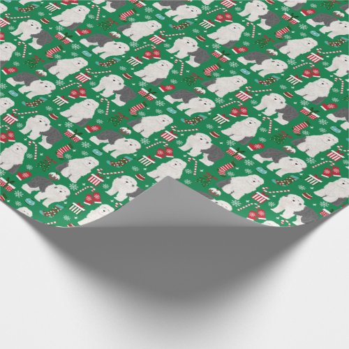 Old English Sheepdog Christmas Holiday Wrapping Paper