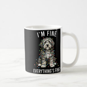 Old English Sheepdog Christmas I'm Fine Everything Coffee Mug