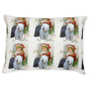 Old English Sheepdog Christmas Pet Bed