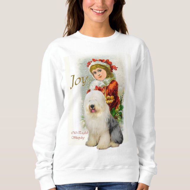 Old English Sheepdog Christmas Sweatshirt (Front)