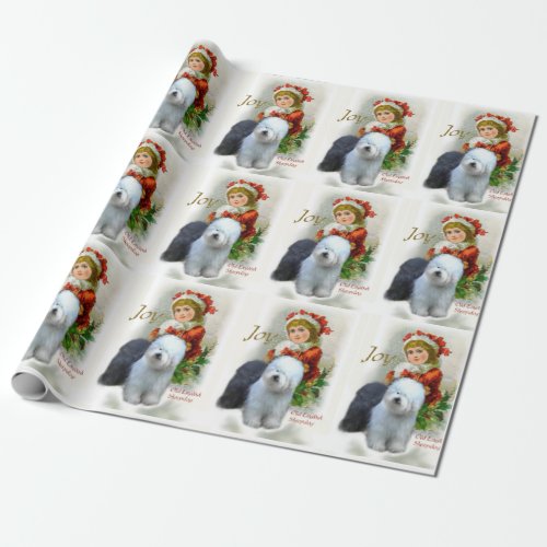 Old English Sheepdog Christmas Wrapping Paper