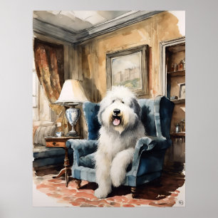 Old English Sheepdog - Dog Art Print