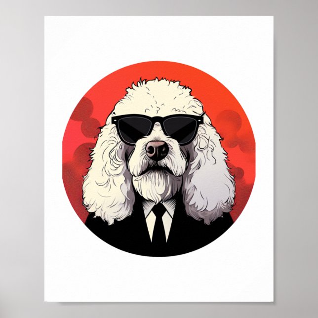 Old English Sheepdog Dog Businessman   Poster (Front)